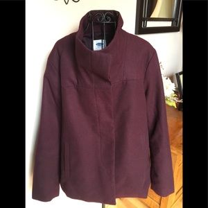 Maroon burgundy wool coat